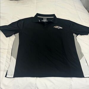 Fanatics Black and Gray Polo Shirt with Contrast Panels